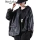 Max LuLu-Veste en similicuir noir pour femme manteau de motard décontracté streetwear en PU