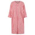 Women's Pink / Purple / White Toni Open Front Linen Duster Coat With Side Pockets And Three Quarter Sleeves In Pink Chevron Block Print One Size Kate Austin Designs