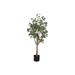 "Artificial Plant- 46"" Tall- Eucalyptus Tree- Indoor- Faux- Fake- Floor- Greenery- Potted- Decorative- Green Leaves- Black Pot-Monarch Specialties I 9518"