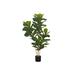 "Artificial Plant- 41"" Tall- Fiddle Tree- Indoor- Faux- Fake- Floor- Greenery- Potted- Real Touch- Decorative- Green Leaves- Black Pot-Monarch Specialties I 9540"