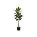 "Artificial Plant- 40"" Tall- Rubber Tree- Indoor- Faux- Fake- Floor- Greenery- Potted- Real Touch- Decorative- Green Leaves- Black Pot-Monarch Specialties I 9547"