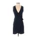 TeXTURE & THREAD Madewell Casual Dress - Party V-Neck Sleeveless: Blue Solid Dresses - Women's Size 2X-Small