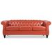 84.65" Rolled Arm Chesterfield 3 Seater Sofa Mid Century Modern Couch