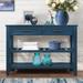 Console Table with 2 Drawers and 2 Tiers Shelves, Entryway Sofa Table Long Narrow Wood Console Table for Living Room Hallway