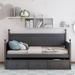 Twin Size Wood Daybed with 3 Storage Drawers, Wooden Sofa Bed for Teens, Guests, No Box Spring Needed, Grey