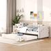 Twin Velvet Upholstered Daybed with Trundle, Twin Size Upholstered Sofa Bed with Light and USB Port, Trundle Daybed