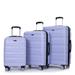 3 Piece Purple Luggage Sets Lightweight Expandable Suitcase with TSA Lock