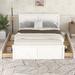Queen Size Wooden Platform Bed with Four Storage Drawers