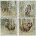 Nature's Call Multi-Image Absorbent Stone Tumbled Tile Coaster 4 Pack with Protective Cork Backing Manufactured in The USA