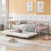 Twin Size Metal Daybed w/Adjustable Trundle, Pop Up Trundle,Day Beds Twin Size,Day Bed with Trundle,Trundle Day Bed