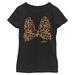 Girls Youth Black Minnie Mouse Animal Print Bow T-Shirt