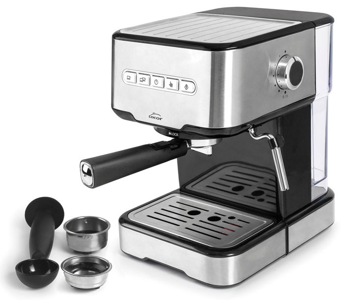 LACOR 69256 - Espresso -Kaffeemaschine mit 2 Kaffeeausgängen und Wärme-/Schaumfunktion