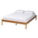 Efren Mid-Century Modern Honey Oak Finished Wood Full Size Bed Frame