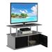 TV Stand with Two Storage Cabinets and Shelf in Slate Gray Wood - 42 inches