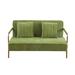 56" Small Modern Fabric Loveseat, Linen Upholstered 2-Seat Sofa, Armless Loveseat with 2 Matching Pillows for Small Living Room
