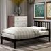 Twin Size Wood Platform Bed with Headboard & Wood Slat Support, Solid Wood Sleigh Bed Frame, No Box Spring Needed/Easy Assembly