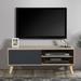 Stars Inc Modern Wood TV Stand up to 47" in Natural/Gray - 47 inches in width