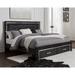 Signature Design by Ashley Kaydell Black Upholstered Platform Bed with Storage