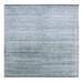 Hand Knotted Grey Transitional with Silk Oriental Rug (8'10" x 8'8") - 8'10" x 8'8"