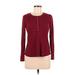 24/7 Maurices Long Sleeve Henley Shirt: Red Tops - Women's Size Medium