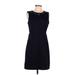 Tommy Hilfiger Casual Dress - Sheath Crew Neck Sleeveless: Blue Solid Dresses - Women's Size 6