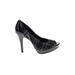 Apt. 9 Heels: Pumps Stilleto Cocktail Party Black Plaid Shoes - Women's Size 7 1/2 - Peep Toe