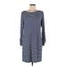 Nomadic Traders Casual Dress - Shift Scoop Neck 3/4 sleeves: Blue Print Dresses - Women's Size Medium
