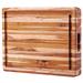 Foundry Select Anders Sturdy Teak Wood w/ Edge Grain Cutting Board Wood in Brown | 17 H x 13 W x 1.5 D in | Wayfair