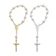 Baptême Communion Cadeau Catholique pour Croix Doigt Chaîne Or Argent Chapelet Bracel K3KF