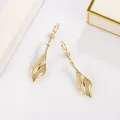 Boucles d'oreilles en or véritable 14 carats pour femmes bijoux en or pur 14 carats pierres