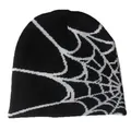 Chapeau en laine acrylique à motif d'araignée gothique pour hommes et femmes bonnets chauds crânes