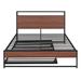 Williston Forge Tonisha Metal Bed Wood in Brown | 39 H x 55.7 W x 75.2 D in | Wayfair 6F60BAAC3ED542EA911E00ED55963743