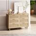 Bay Isle Home™ Channahon 6-Drawers Rattan Storage Cabinet Rattan Drawer Wood/Wicker/Rattan in Brown | 29.53 H x 43.31 W x 15.75 D in | Wayfair