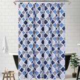 East Urban Home Geometric Shower Curtain Polyester in Blue | 96 H x 72 W in | Wayfair 11FB7B2B8BA84B05A48067C37A4FF263
