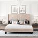 Latitude Run® Queen Size Velvet Upholstered Platform Bed, Box Spring Needed Upholstered in Brown | 46.9 H x 66.7 W x 84.4 D in | Wayfair