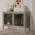 Red Barrel Studio® Nahiya 48" Sideboard Wood in Gray | 34.4 H x 48 W x 15.7 D in | Wayfair 63E05CB5700F4310A0AB963BB6BFA747