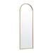 Ebern Designs Mila Wall Mount Arched Mirror w/ Slim Metal Frame Metal in Yellow | 65 H x 22 W x 0.75 D in | Wayfair