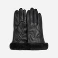 UGG® Classic Leather Shorty Tech Glove in Black, Size Large