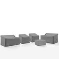 Crosley Furniture Covers 5-Piece Vinyl Outdoor Sectional Cover Set in Gray