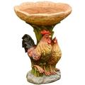 Home Gifts Matoen 7.9Inch Outdoors Pedestal Bird Bath Wooden Bird Baths for Outdoors Garden Yard Patio Decor