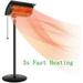 ATR ART to REAL 750W/1500W Patio Electric Standing Heater Portable Freestanding Heater with Overheat Protection