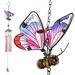 TITOUMI Butterfly Wind Chimes for Outdoor/Indoor 27.5 Iron Stained Glass Butterfly Wind Chimes Gifts for Home Garden Window Yard Patio Lawn Decoration