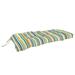 Jordan Manufacturing 43 x 19 French Edge Wicker Outdoor Bench Cushion with Ties - 19 L x 43 W x 3 H Boule Striped Bog