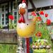 Chicken Decor Outdoor Garden Statues Sculptures Animal Garden Figures Resin Rooster Decor Garden Decoration for Outside Funny Garden Figures Art Decor Farm Ornament Halloween Yellow