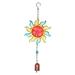 1Pc Sun Shape Wind Chime Creative Wind Bell Iron Art Glass Aeolian Bell Hanging Ornament Pendant for Garden Balcony (Red)