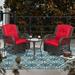 WhizMax Outdoor Bistro Set 3 Pieces Resin Wicker Swivel Rocker Patio Chair 360-Degree for Backyard