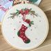 QIIBURR Cross Stitch Kits for Kids Full Range of Embroidery Cross Stitch Stamped Christmas Cloth Gift Floral Kit Christmas Cross Stitch Kits Stamped Cross Stitch Kits