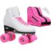 Epic Classic White/Pink Quad Roller Skates Package