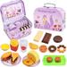 Zacro Kids Tea Set for Girls Pretend Play Tin Teapot Set for Kids Kitchen Pretend Play Toy Cookware Set