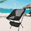 Folding Fishing Chair Fold Up Portable Camping Back Rest Chair Lightweight Foldable Outdoors Backpacking Seats - Black